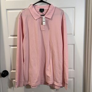 J Crew Polo Shirt Mens Medium Long Sleeve Pique Collared Oarsman XL NWT